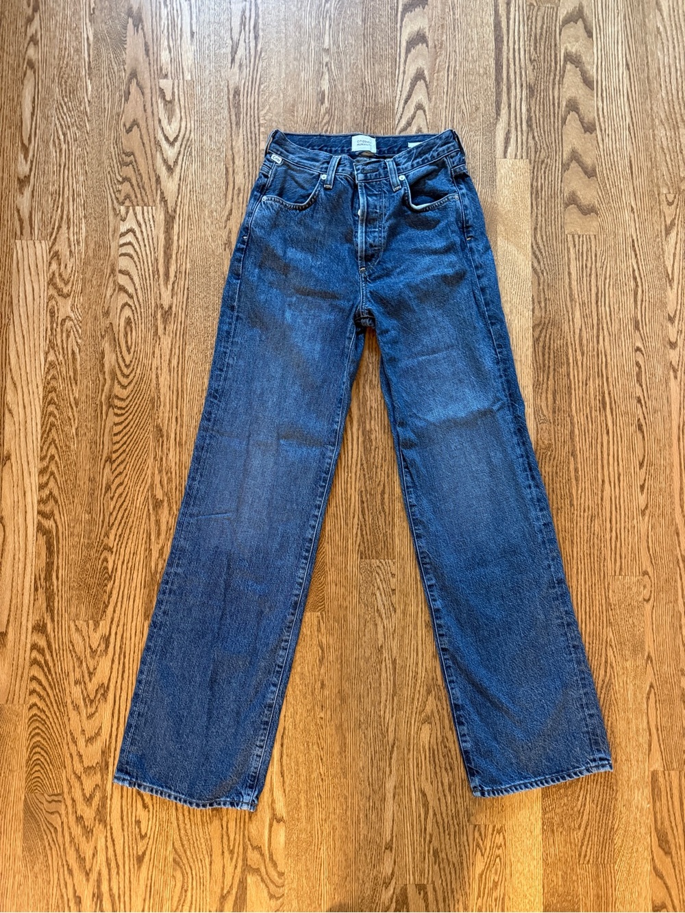 Citizens Of Humanity Straight-Leg Jeans in Dark Blue Denim - worn twice